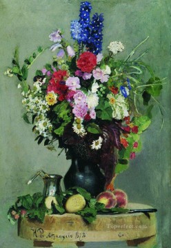 フラワーズ Painting - 花の花束 1878年 イリヤ・レーピン